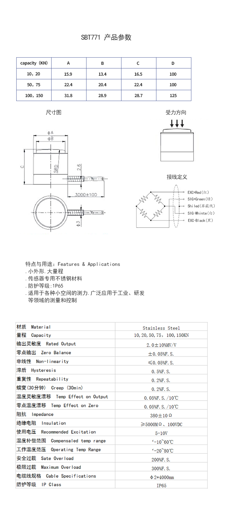 斯巴拓SBT771小型壓力傳感器小體積大量程5 10 15T微型稱重測力4.jpg